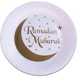 Foto van 16x ramadan mubarak thema bordjes 18 cm - feestbordjes