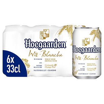 Foto van 2e halve prijs | hoegaarden wit belgisch bier blikken 6 x 330ml aanbieding bij jumbo