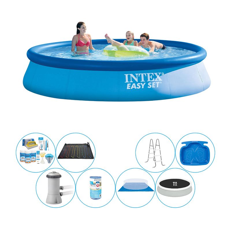 Foto van Deluxe zwembad set - intex easy set rond 396x84 cm