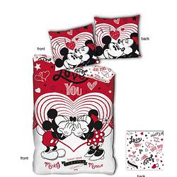 Foto van Disney minnie mouse dekbedovertrek love you - eenpersoons - 140 x 200 cm - rood