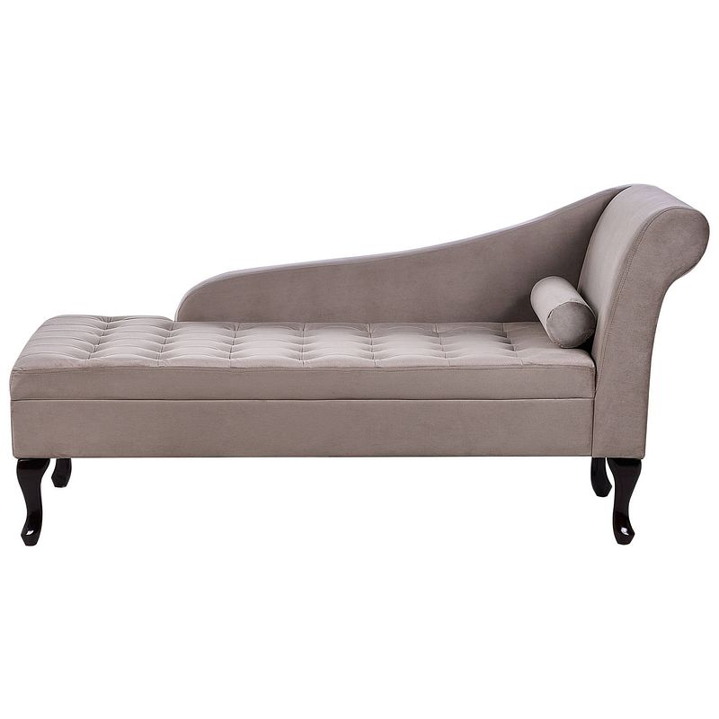 Foto van Beliani pessac - chaise longue-beige-fluweel