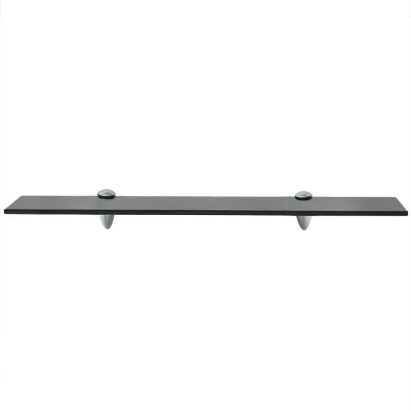 Foto van The living store zwevende plank - glas - 60 x 20 cm - zwart