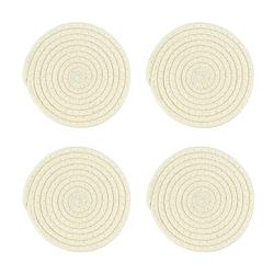 Foto van Krumble pannenonderzetter rond - katoen - beige - set van 4