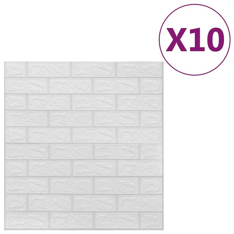 Foto van Vidaxl 3d-behang zelfklevend 10 st bakstenen wit