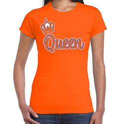 Foto van Oranje koningsdag t-shirt - queen - dames xs - feestshirts