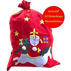 Foto van Zak van sinterklaas - geschenkzak - incl. 20 naamstickers - design-12 - afm. 90 x 60 cm