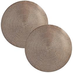 Foto van Set van 2x stuks ronde placemats metallic goud look diameter 38 cm - placemats