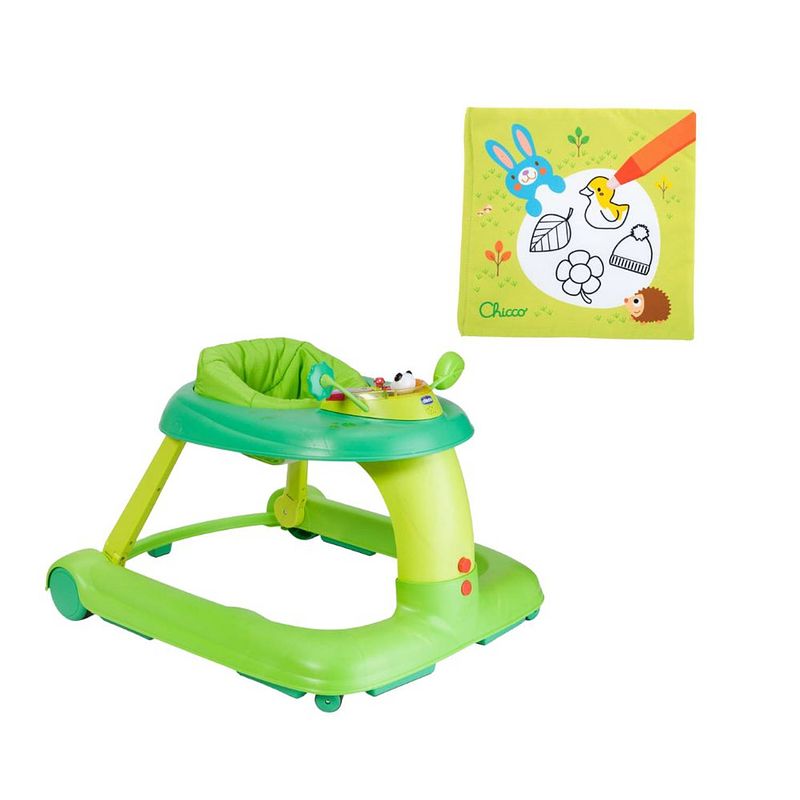 Foto van Chicco bundel - 123 loopstoel groen & chicco babyboekje