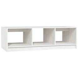 Foto van The living store banktafel grenenhout - wit - 110 x 50 x 34 cm - opbergschap