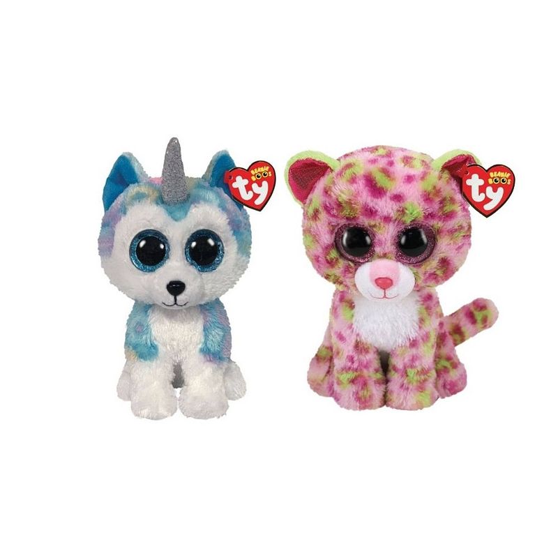 Foto van Ty - knuffel - beanie buddy - helena husky & lainey leopard