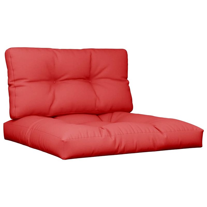 Foto van The living store palletkussens - rood - 80x80x12 cm - polyester stof - zachte vulling