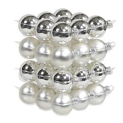 Foto van 36x zilveren glazen kerstballen 4 cm mat/glans - kerstbal