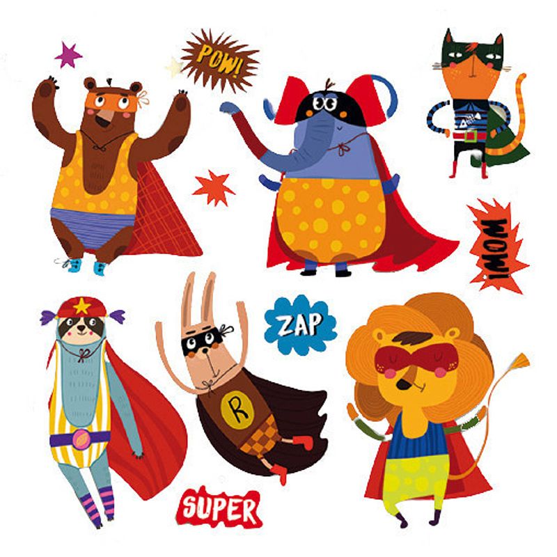 Foto van Crearreda muursticker super hero 3d jongens papier 10 stuks