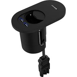 Foto van Ib connect 60203001/3 1 stuks inbouwcontactdoos met usb-laaduitgang zwart