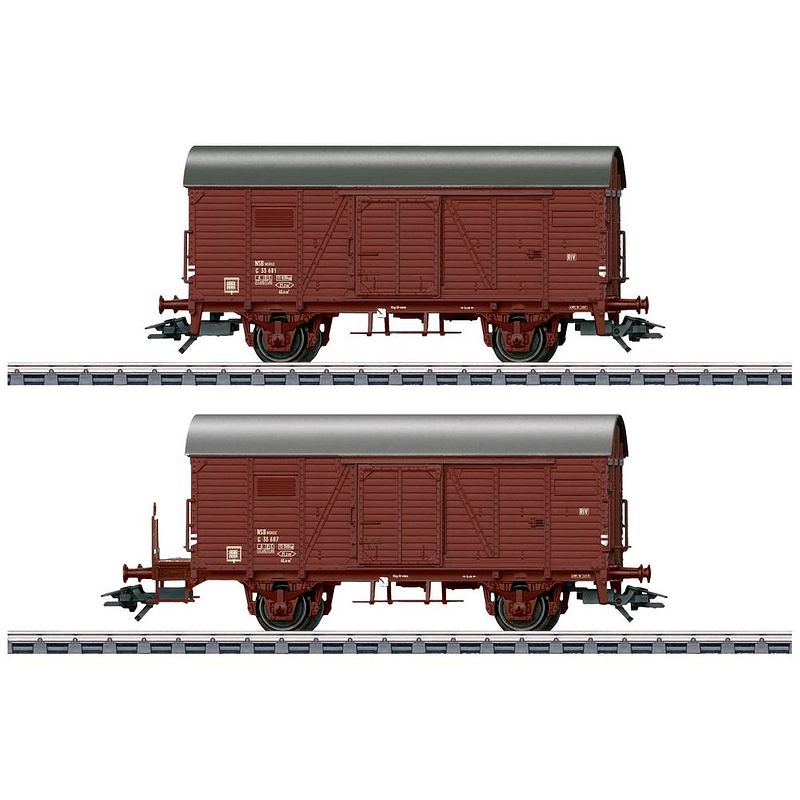 Foto van Märklin 46067 h0 2-delige set overdekte goederenwagons kassel van de nsb