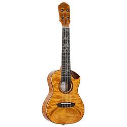 Foto van Ortega ruet-qma elite series concert size ukulele quilted maple elektrisch-akoestische concert ukelele met gigbag