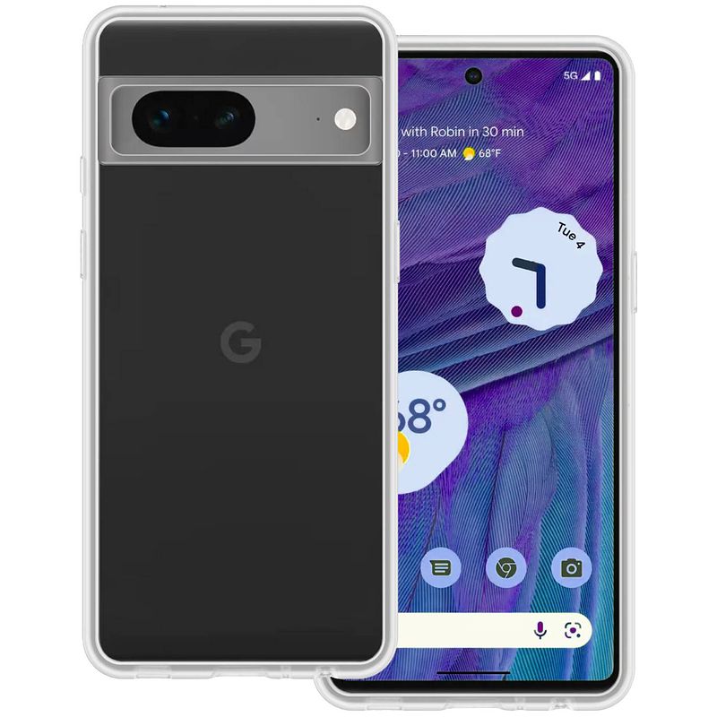 Foto van Basey google pixel 7a hoesje siliconen back cover case - google pixel 7a hoes silicone case hoesje - transparant