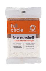 Foto van Full circle scrubber sponges walnut in a nutshell