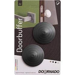 Foto van Doornado mini deurbuffer graphite (zwart) 2 stuks