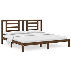 Foto van The living store bedframe - houten - 200 x 200 cm - honingbruin