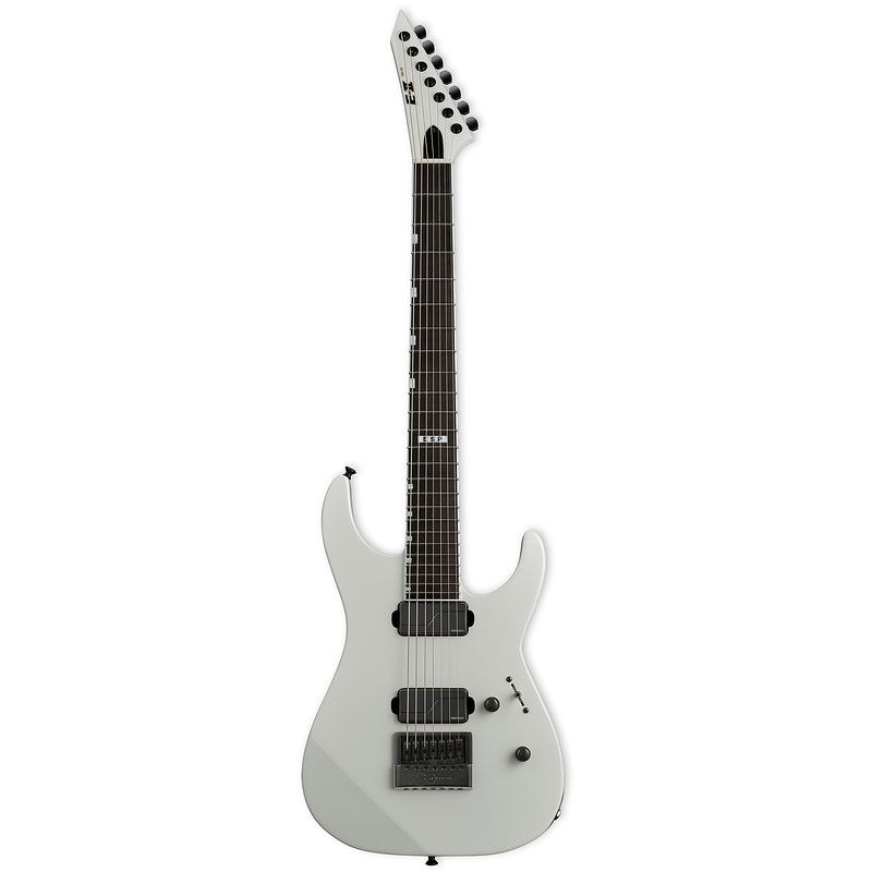 Foto van Esp e-ii m-ii 7b baritone evertune pearl white 7-snarige elektrische gitaar met koffer