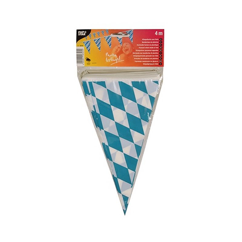 Foto van Oktoberfest vlaggenlijn blauw/wit bayern oktoberfest van 4 meter - vlaggenlijnen