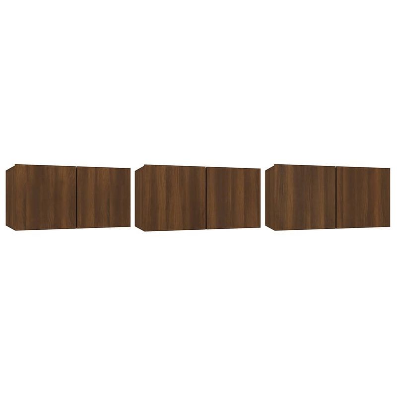 Foto van Vidaxl tv-hangmeubels 3 st 60x30x30 cm bewerkt hout bruineikenkleurig