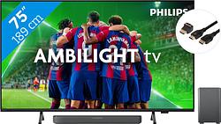 Foto van Philips 75pus8309 - ambilight (2024) + soundbar + hdmi kabel