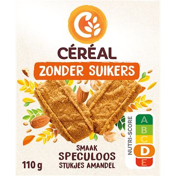 Foto van Cereal zonder suikers smaak speculoos stukjes amandel 2 x 5 koekjes 110g bij jumbo