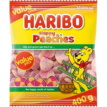 Foto van Haribo happy peaches value pack 400g bij jumbo