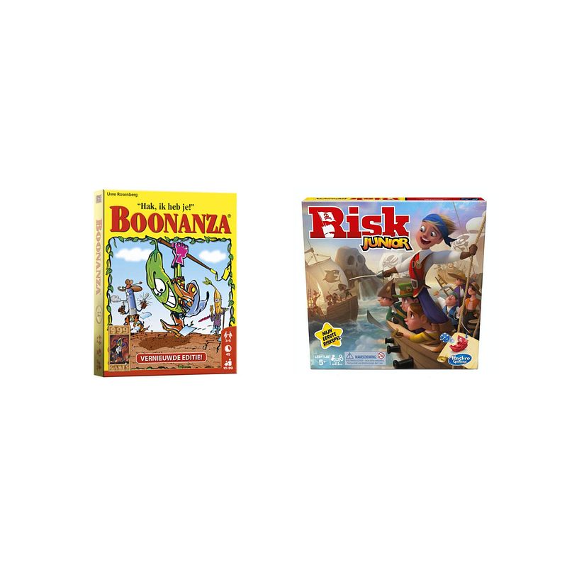 Foto van Spellenset - bordspel - 2 stuks - boonanza & risk junior