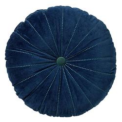 Foto van Casa di elturo fluwelen kussen rond marine blauw - ø50 cm (incl. vulling)