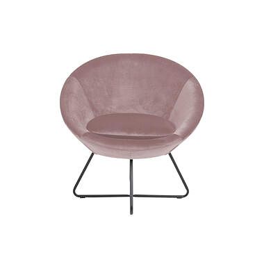 Foto van Fauteuil forli - fluweel - roze - leen bakker