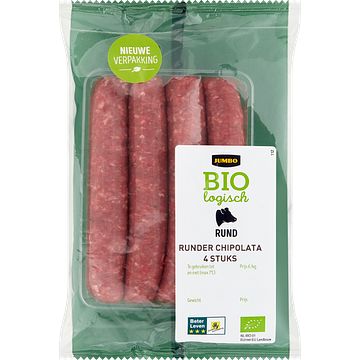 Foto van Jumbo runder chipolata biologisch 4 stuks