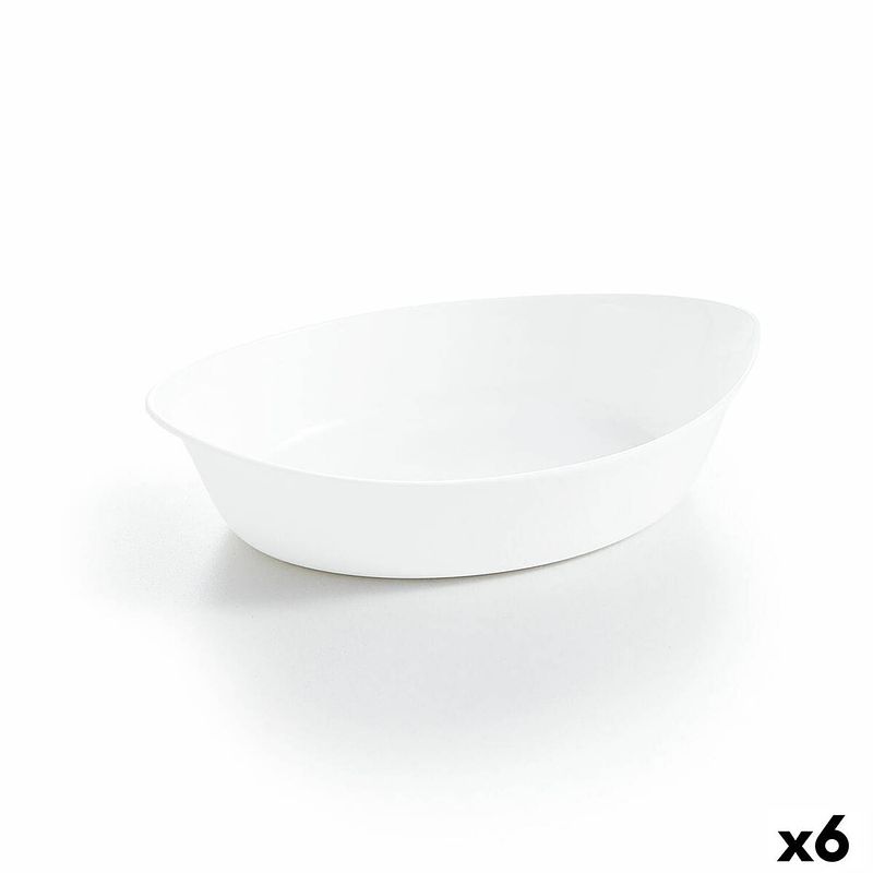 Foto van Serveerschaal luminarc smart cuisine ovalen wit glas 25 x 15 cm (6 stuks)
