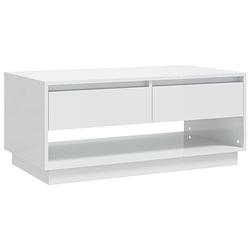 Foto van Vidaxl salontafel 102,5x55x44 cm spaanplaat hoogglans wit