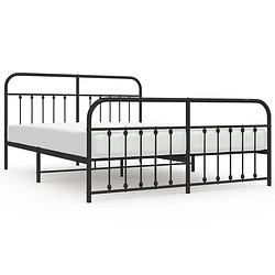 Foto van The living store bedframe - klassieke - metalen constructie - 207 x 187 x 100 cm - zwart