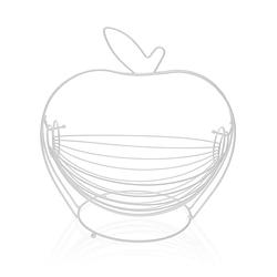Foto van Fruitschaal versa wit appel staal (24,5 x 29,5 x 30 cm)
