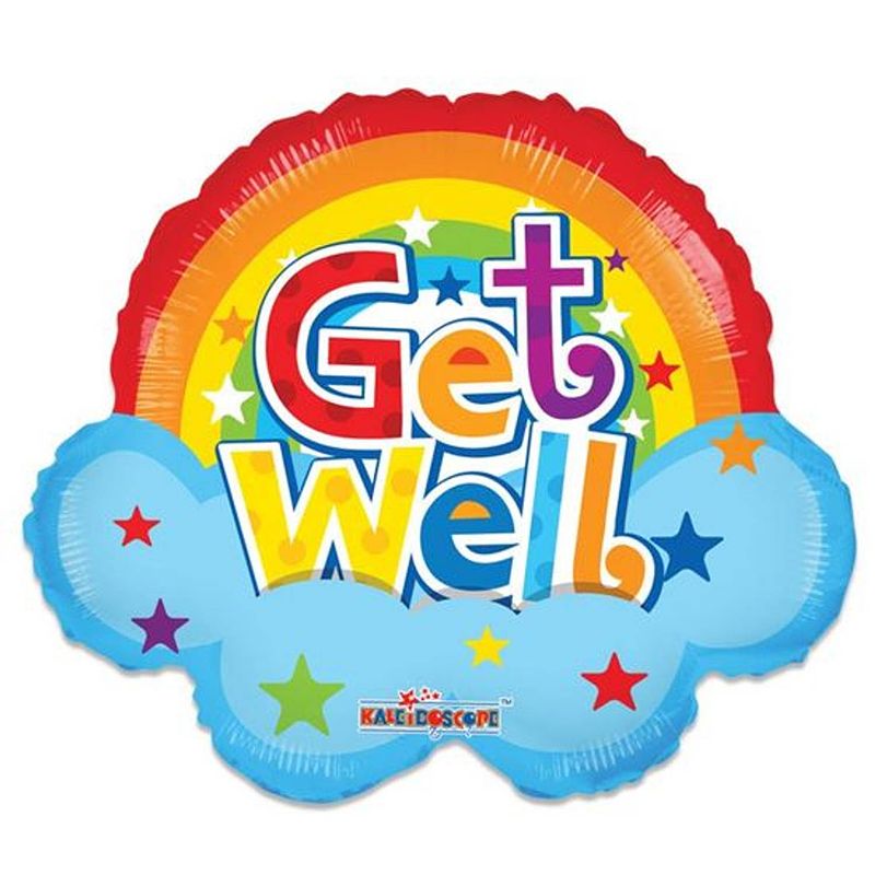 Foto van Witbaard folieballon get well rainbow 46 cm