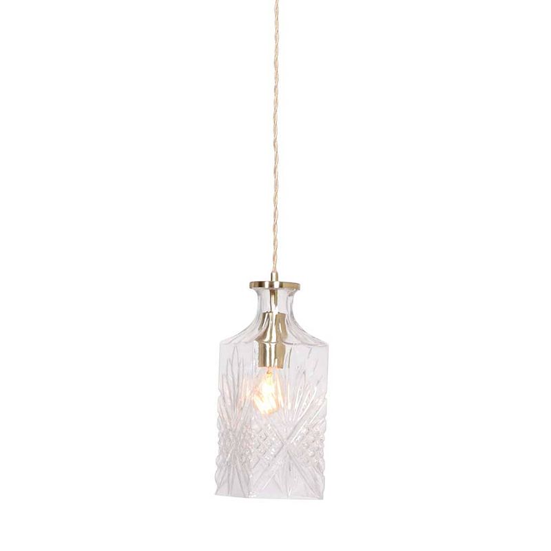 Foto van Mexlite grazio glass hanglamp - e27 (grote fitting) - messing