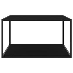 Foto van Infiori salontafel met zwart glas 90x90x50 cm zwart