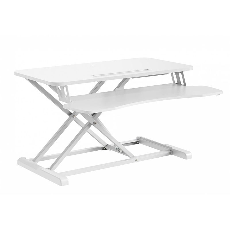 Foto van Bureau zit sta verhoger ergonomisch - werkstation hoogte verstelbaar - 80 cm breed