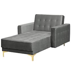 Foto van Beliani aberdeen - chaise longue-grijs-fluweel