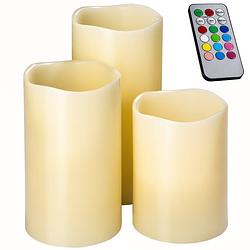 Foto van Tectake® - set van 6 led kaarsen met kleurverandering - 2x3 verschillende hoogtes- 402888