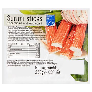 Foto van Surimi sticks msc 250g bij jumbo