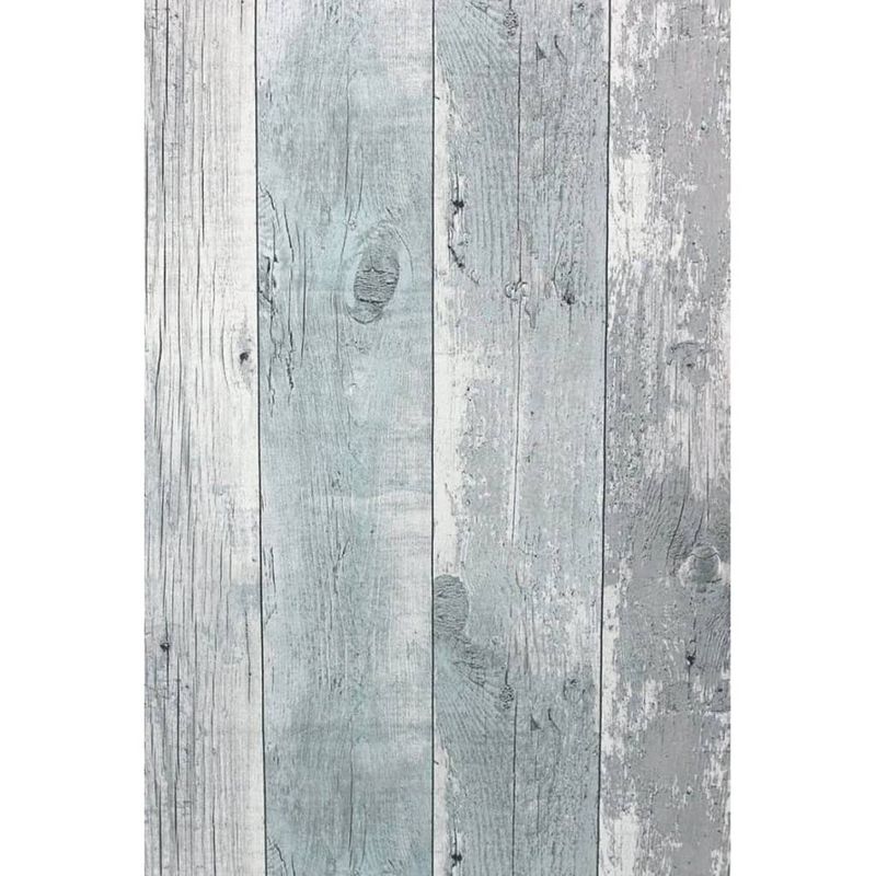 Foto van Topchic behang wooden planks grijs en blauw