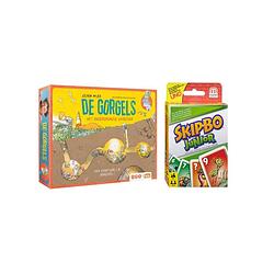 Foto van Spellenbundel - bordspel - 2 stuks - de gorgels spel het ondergrondse avontuur & skip-bo junior