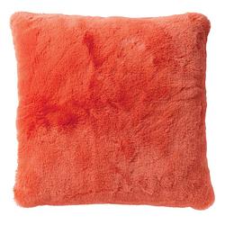 Foto van Dutch decor zaya - sierkussen unikleur coral 45x45 cm - koraalroze - oranje