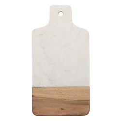 Foto van Haes deco - decoratieve snijplank - 39x20x1 cm - keramiek hout - bruin beige - borrelplank, tapasplank, serveerplank