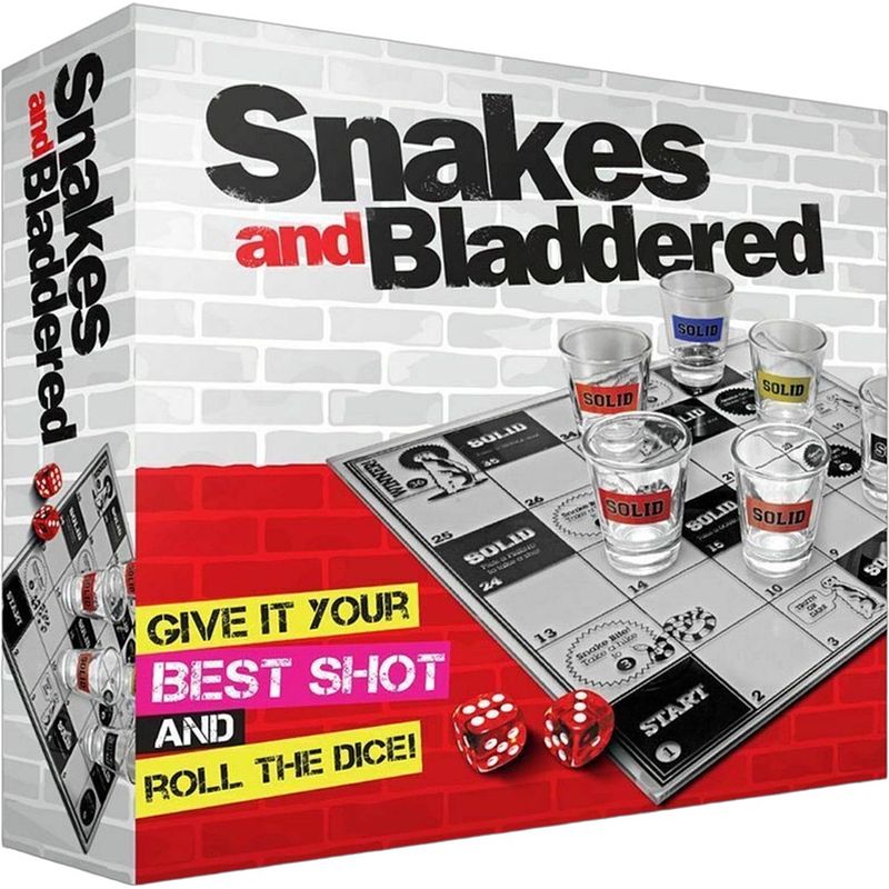 Foto van #winning - snakes and bladdered - drankspel - shotjes - dobbelen